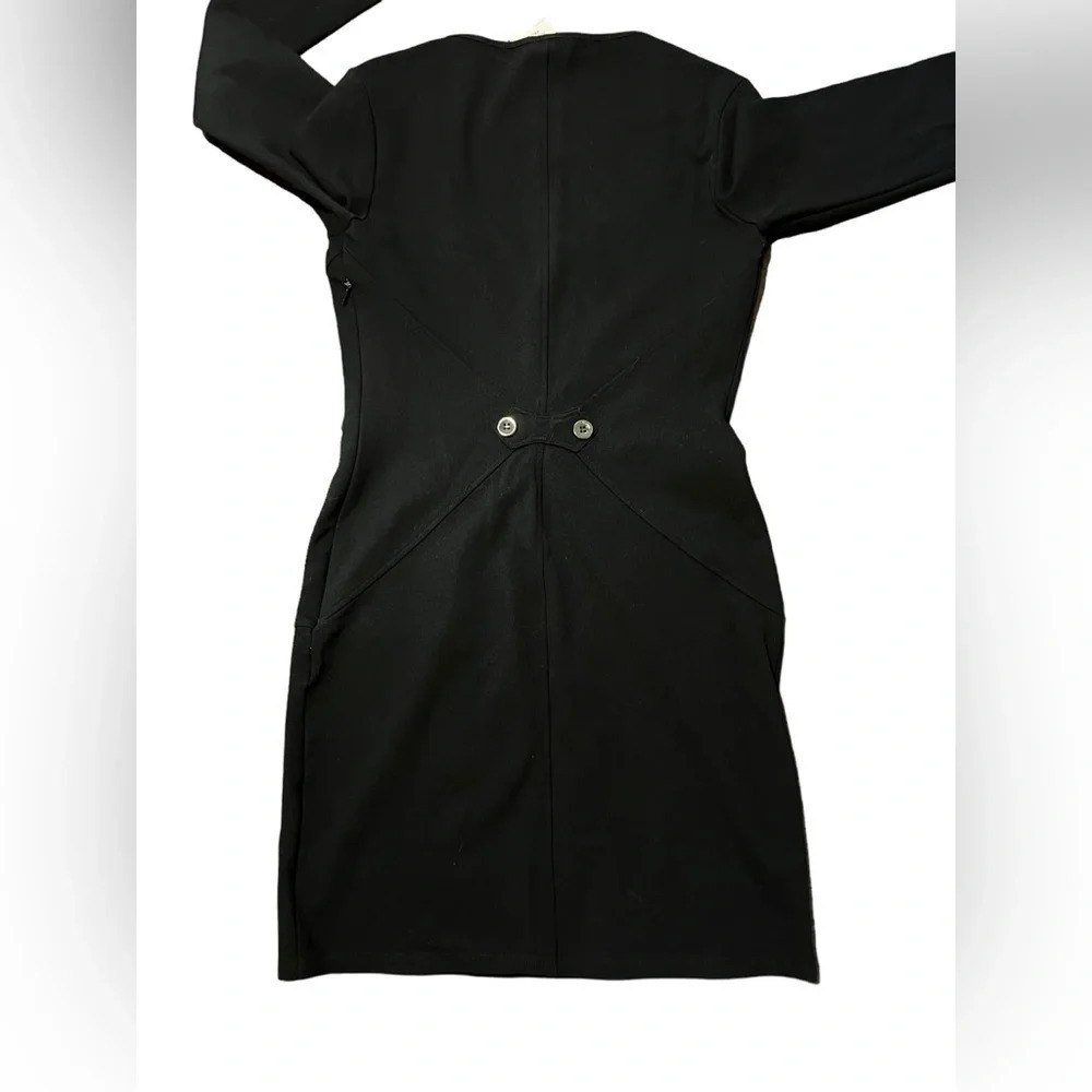 Vintage Versus Versace Black Corset Shaped Waist Long Sleeve Mini Dress - Picture 4 of 12